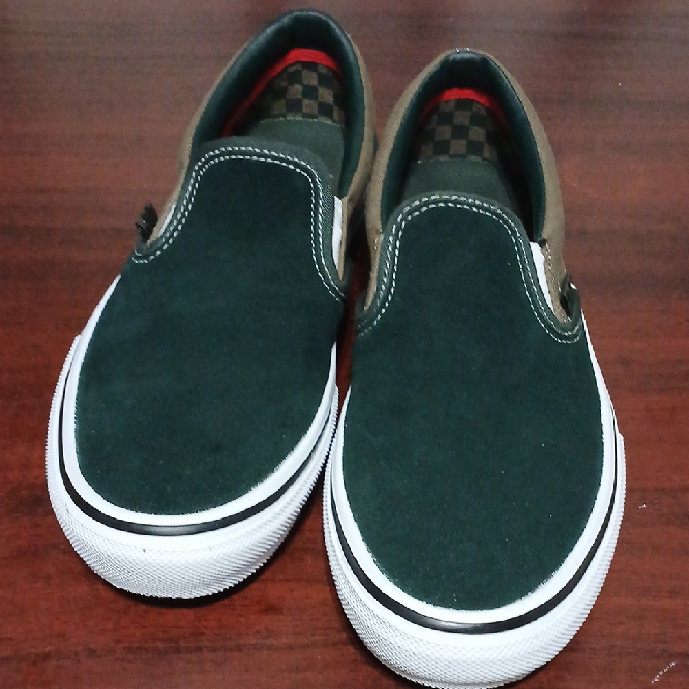 Vans size 8men/9.5 womens Slip-On Shoes - Green and kaki